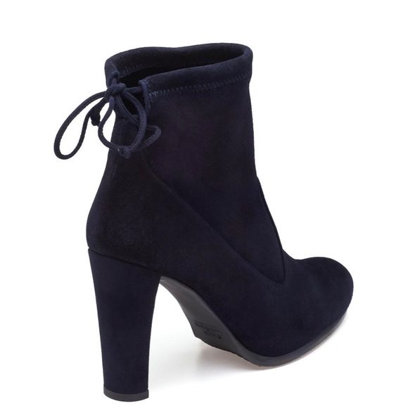 🏹🆕 Stuart Weitzman ✦Tie Back Suede Bootie ✦Navy - Picture 3 of 8